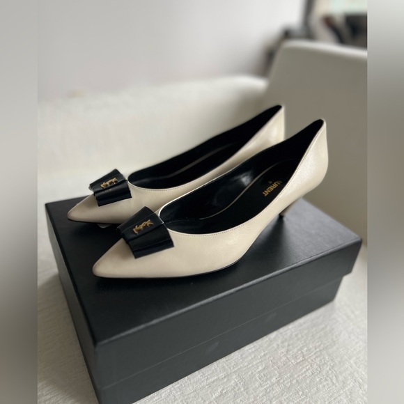 Leather Anais Bow Pumps 55 - Picture 5 of 14